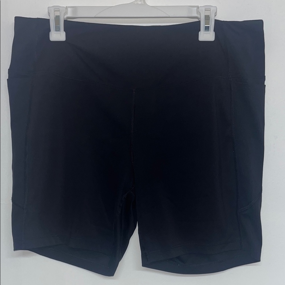 Athletic Works Sz XXL Women’s Black Bike Shorts, pockets, #athleisure #cycling